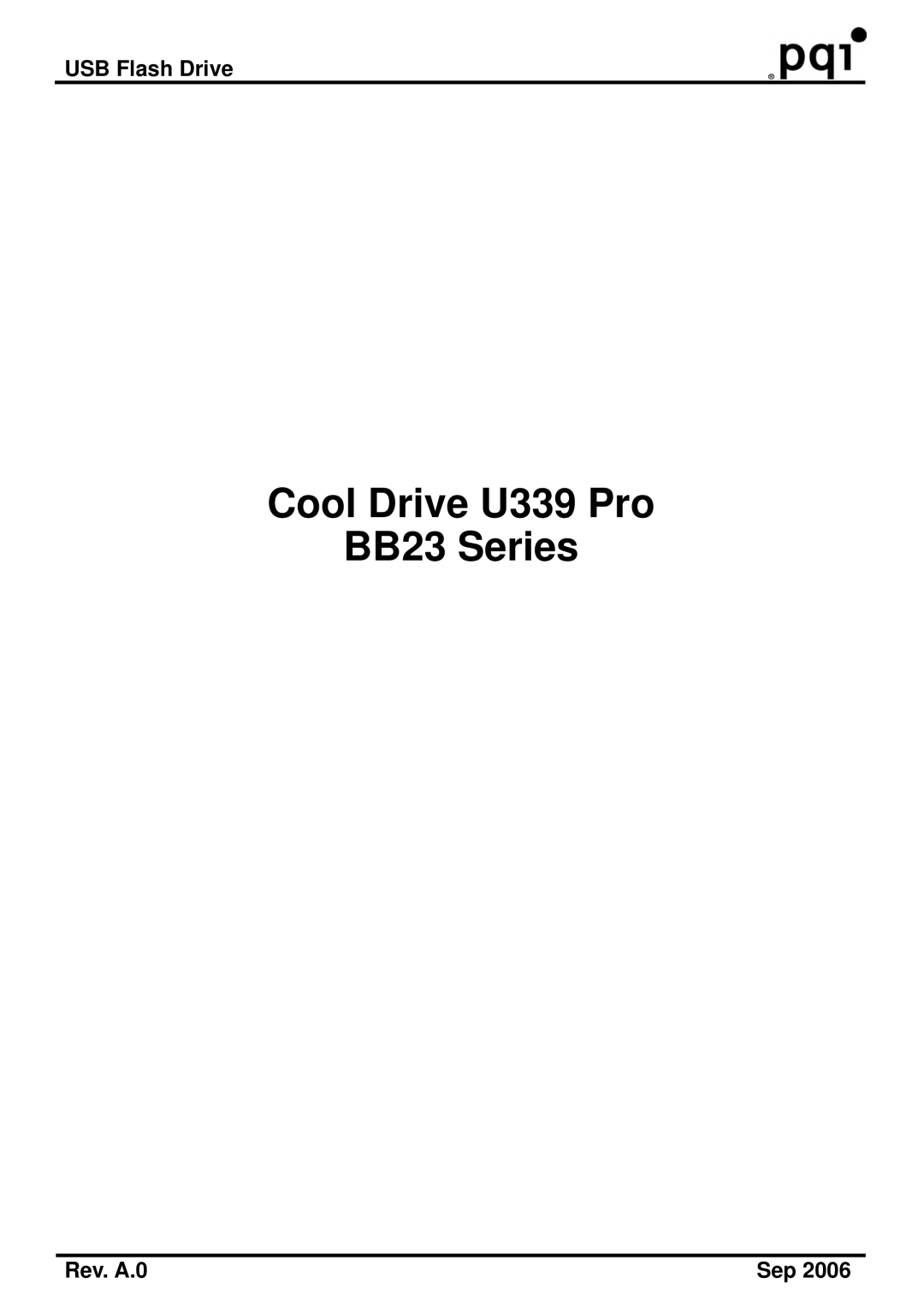 PQI manual Cool Drive U339 Pro BB23 Series 