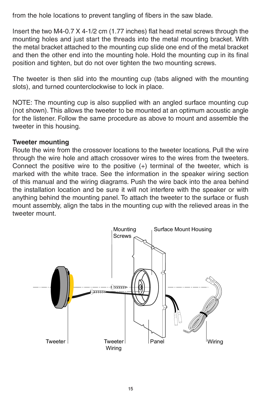 Precision Power 356cs, 355cs manual Tweeter mounting 