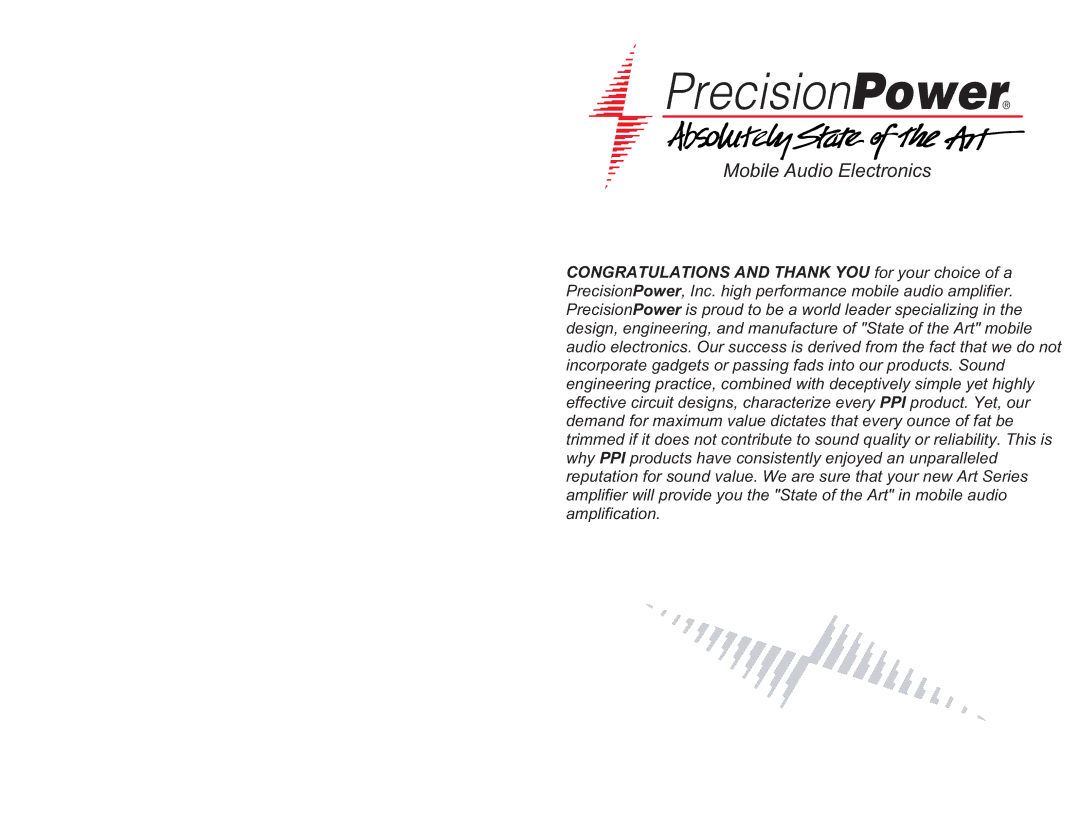 Precision Power A100.2 owner manual Mobile Audio Electronics 