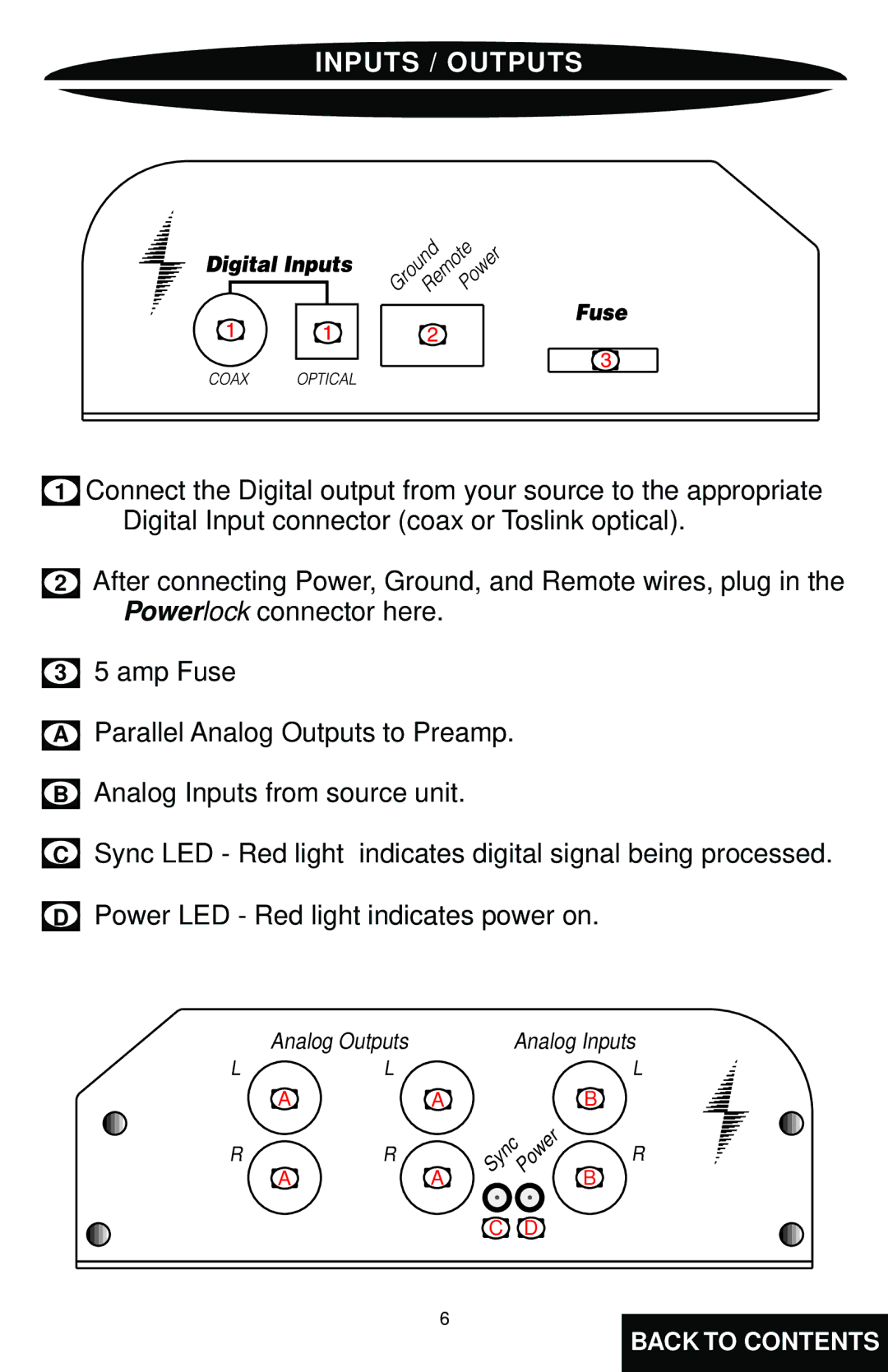 Precision Power DAC348 specifications Inputs / Outputs 