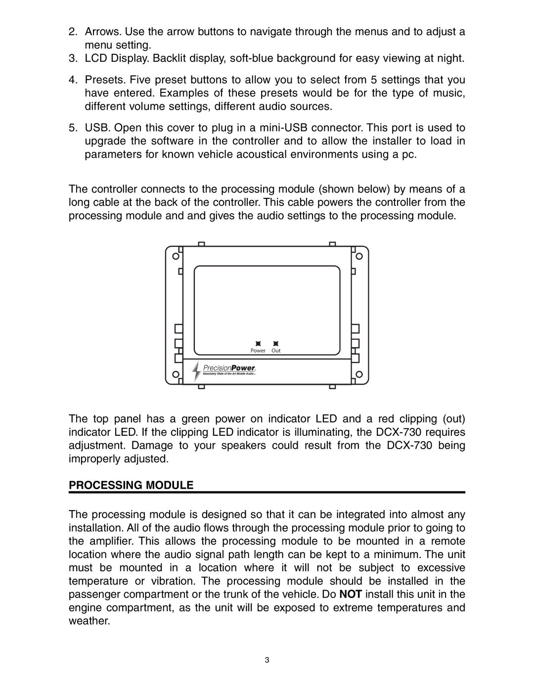 Precision Power DCX-730 manual Processing Module 