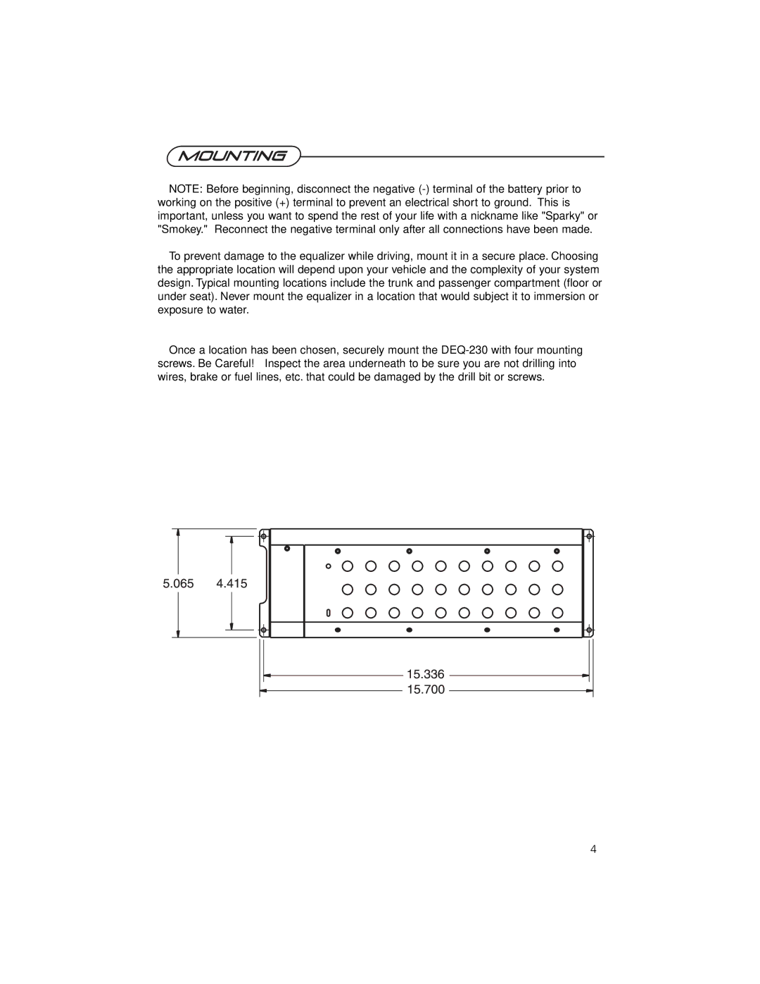 Precision Power DEQ-230 manual 