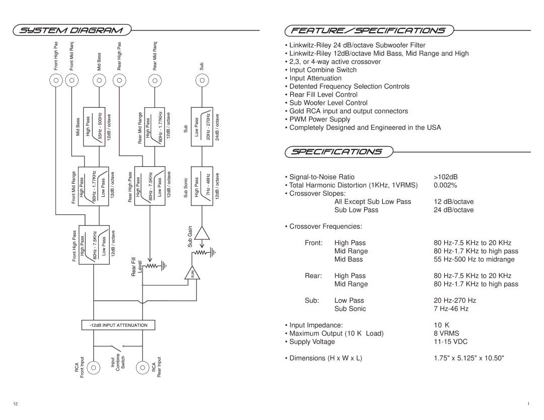 Precision Power G41810 manual Vrms 