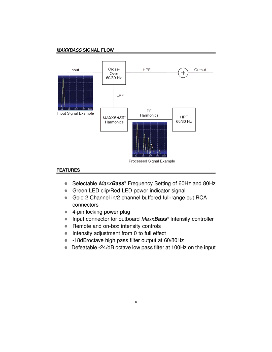 Precision Power MaxxBass manual Maxxbass Signal Flow 