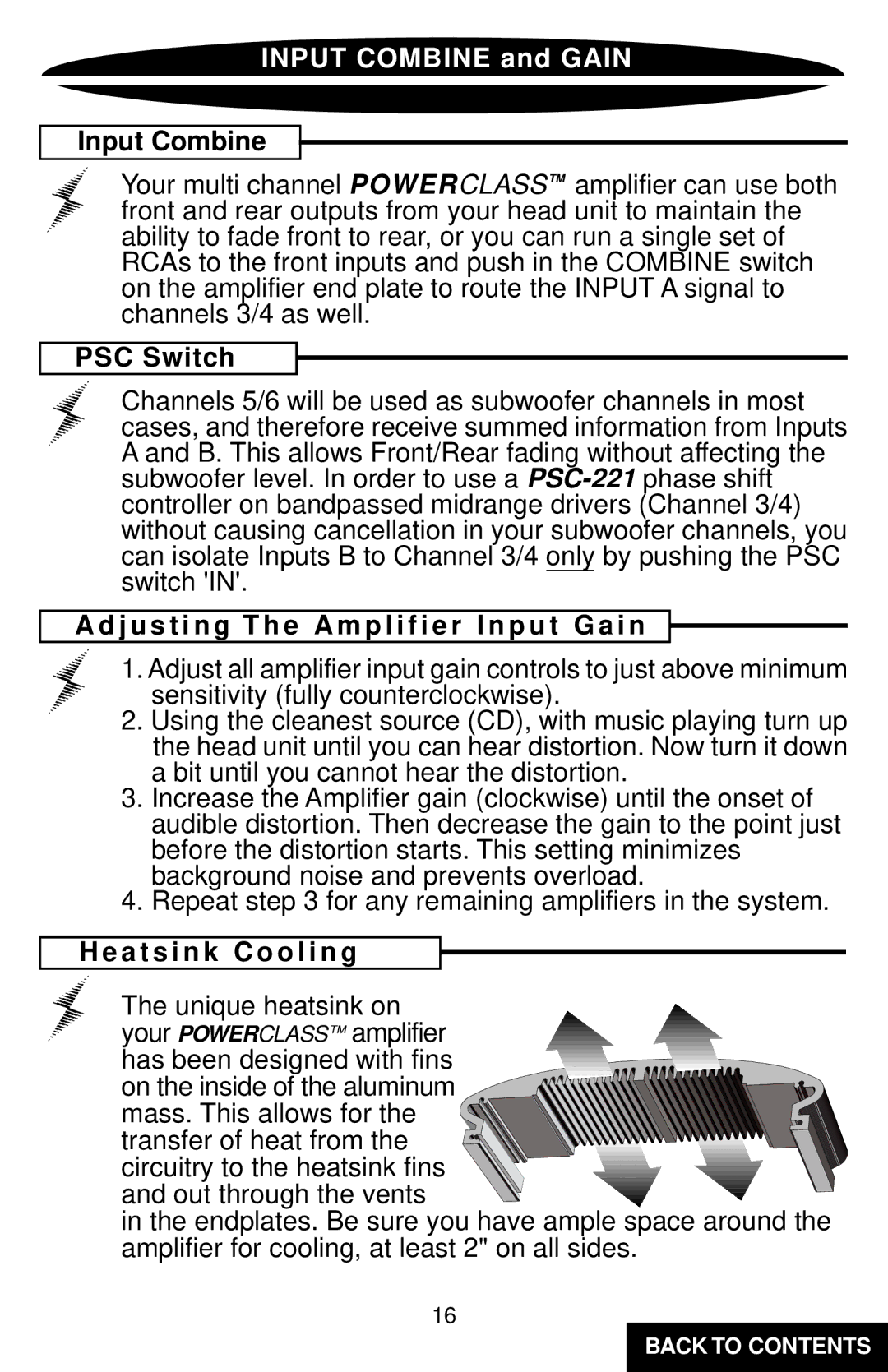 Precision Power PC6800 Input Combine and Gain, PSC Switch, J u s t i n g T h e a m p l i f i e r I n p u t G a i n 