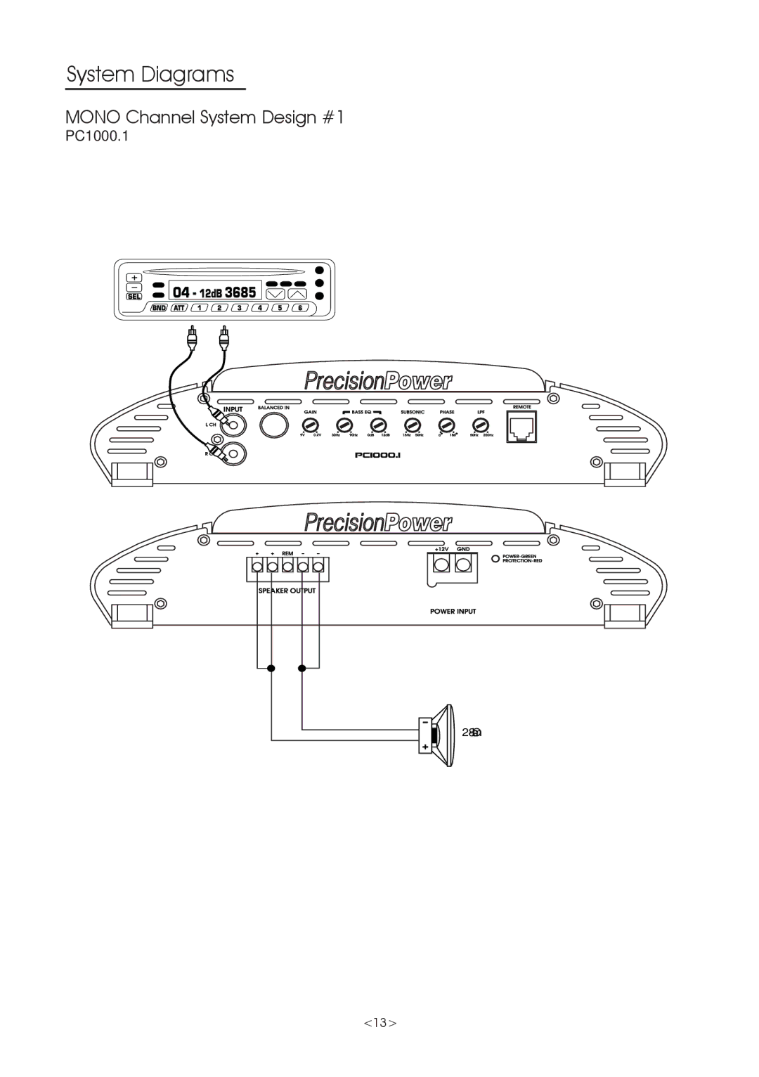 Precision Power PC650.2, PC740.5, PC640.4, PC360.2, PC400.4, PC1000.1 owner manual System Diagrams 