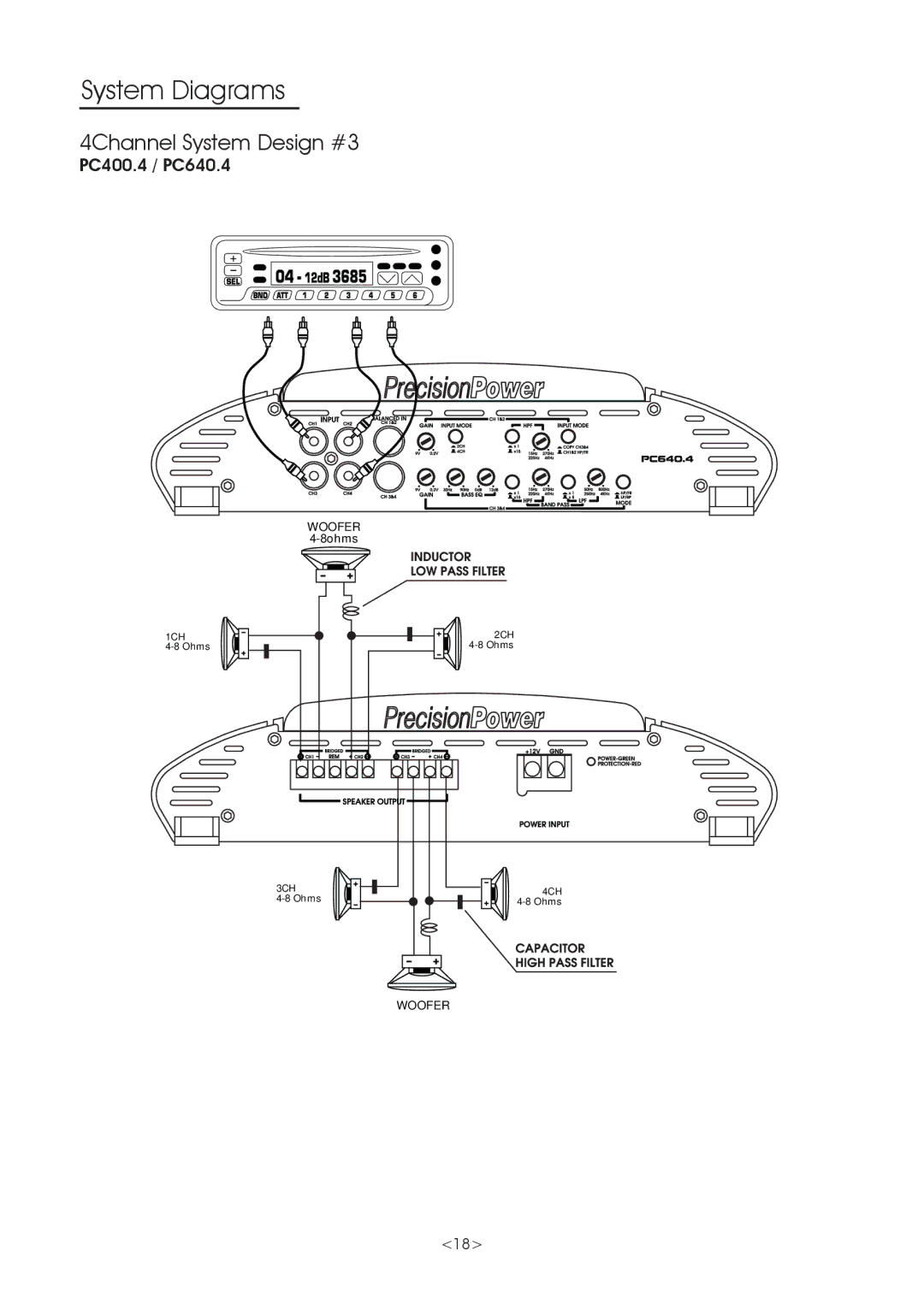 Precision Power PC740.5, PC650.2, PC640.4, PC360.2, PC400.4, PC1000.1 owner manual 4Channel System Design #3 