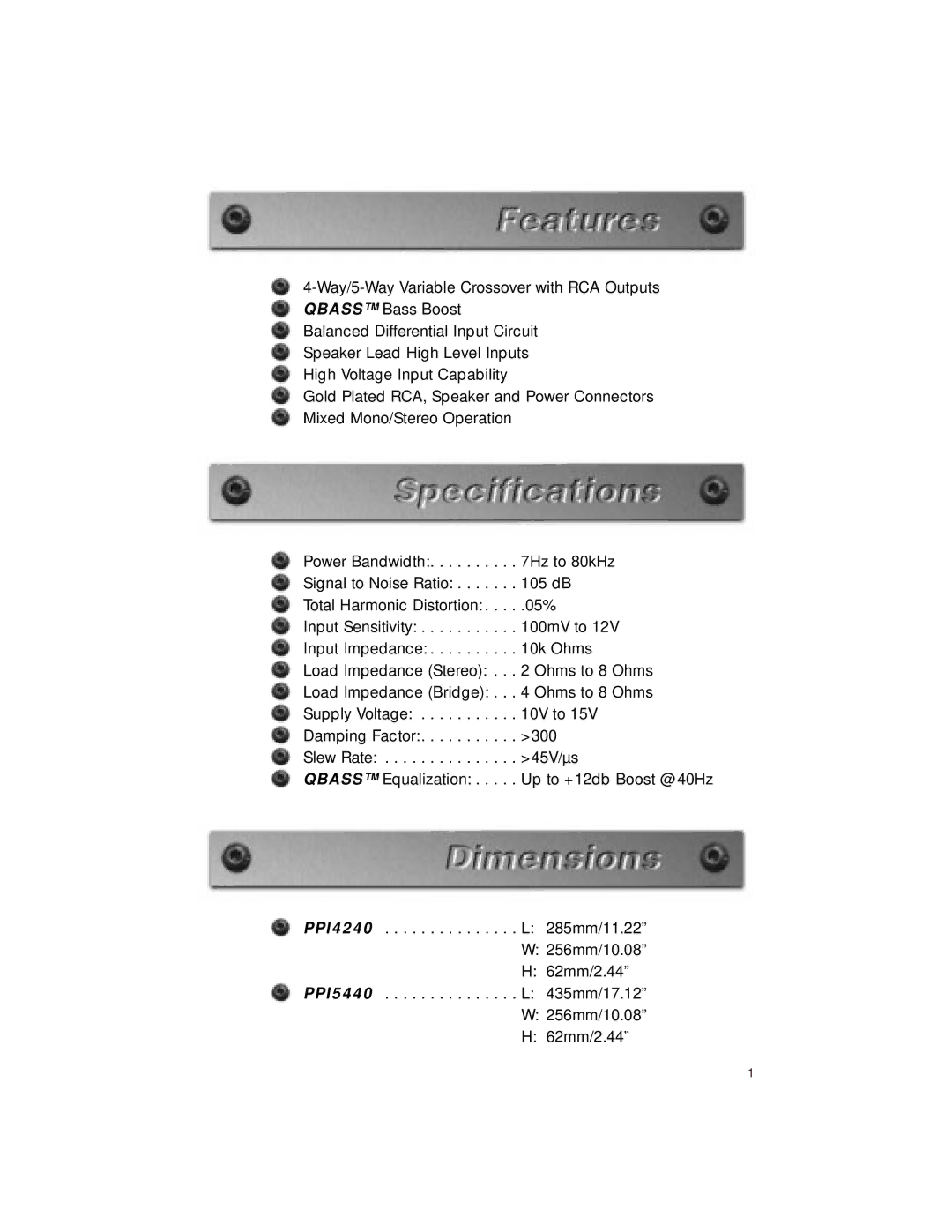 Precision Power PPI4240 warranty 