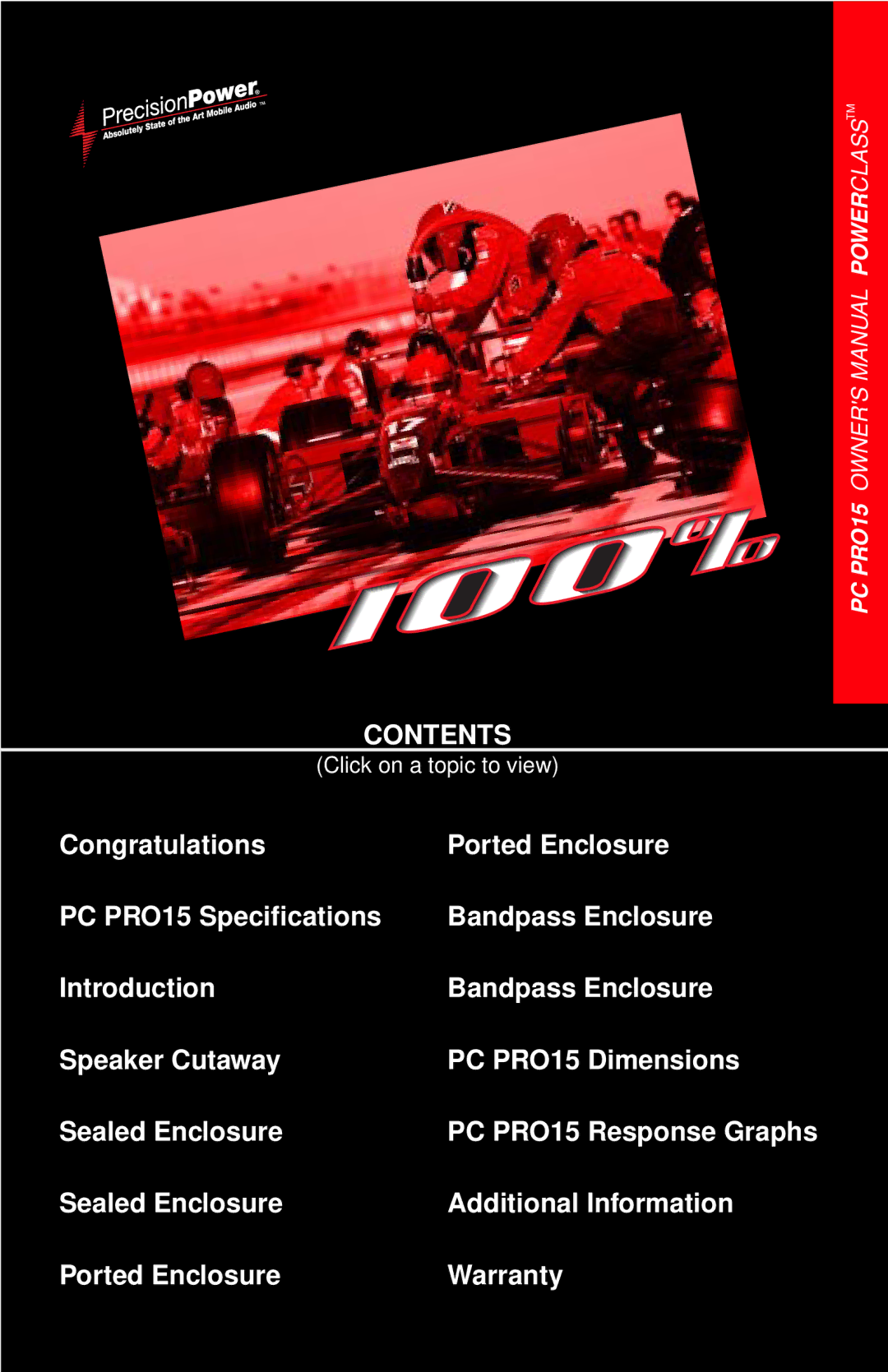 Precision Power PRO15 owner manual Contents 