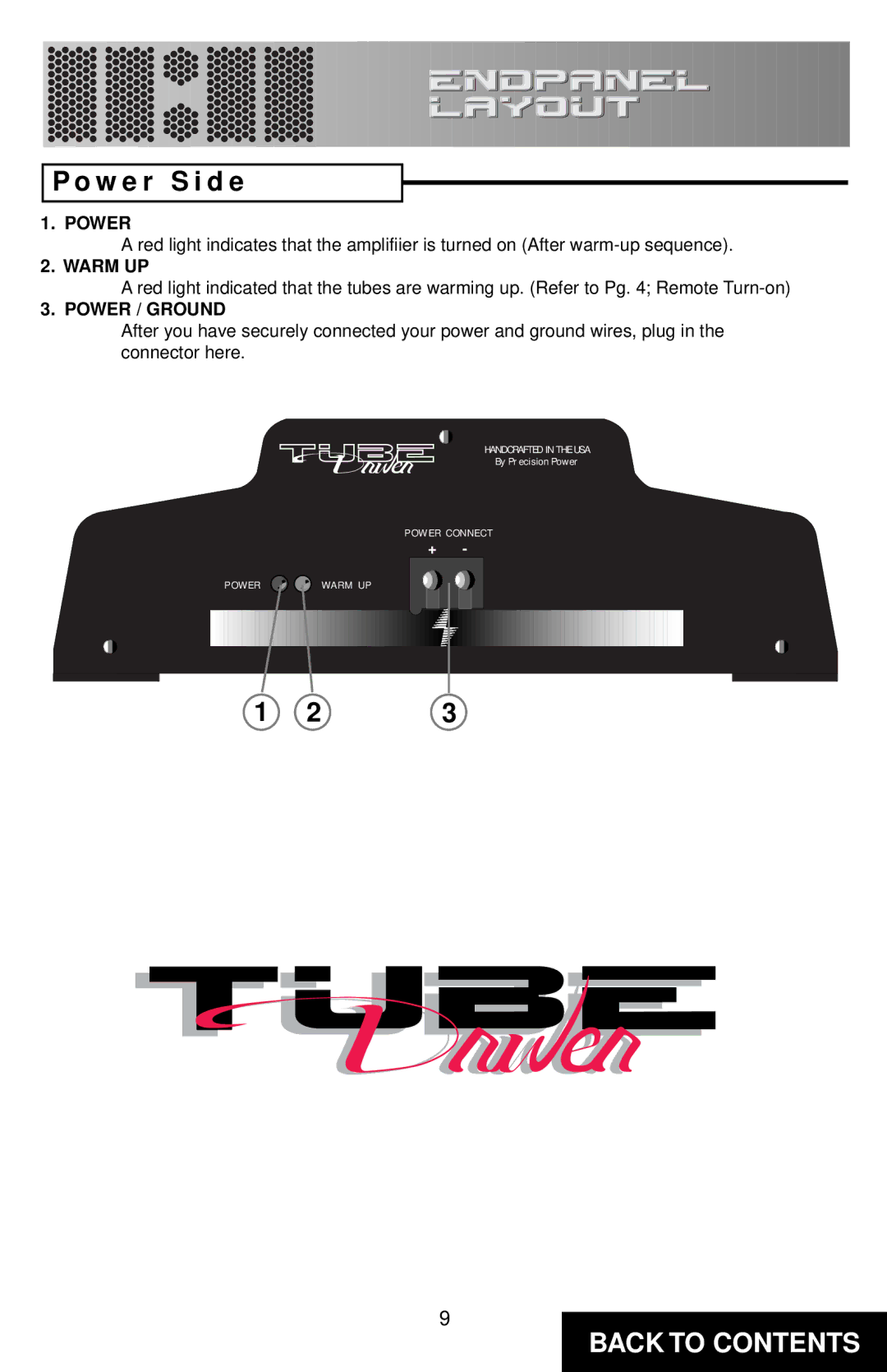 Precision Power TD450 specifications W e r S i d e, Power / Ground 