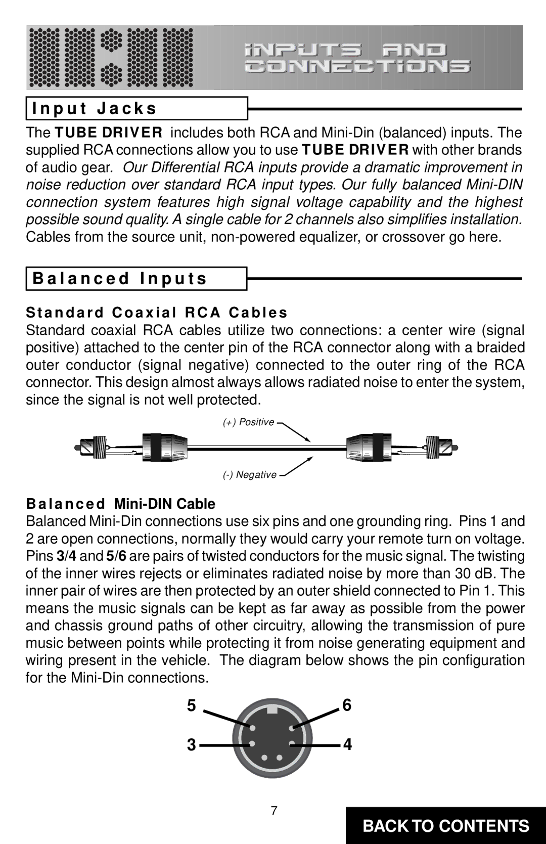 Precision Power TD450 specifications P u t J a c k s, L a n c e d I n p u t s 