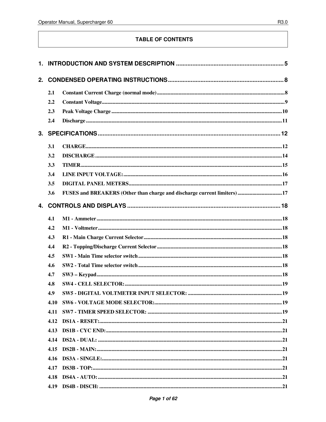 Precision Trading 60 R3.0 operating instructions Specifications 