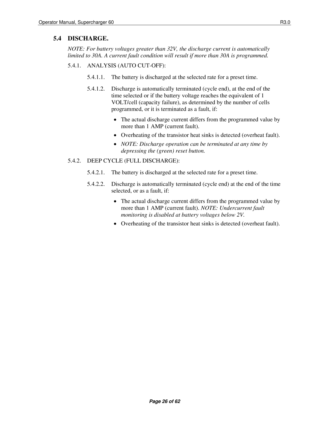 Precision Trading 60 R3.0 operating instructions Analysis Auto CUT-OFF, Deep Cycle Full Discharge 