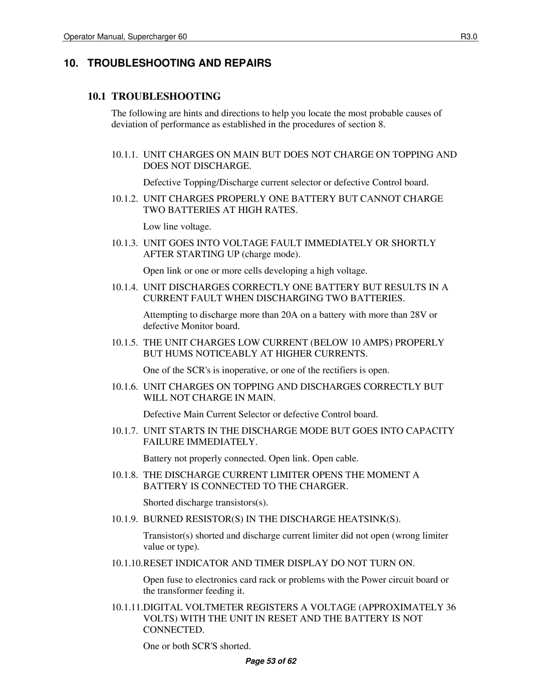 Precision Trading 60 R3.0 operating instructions Troubleshooting and Repairs, Burned Resistors in the Discharge Heatsinks 