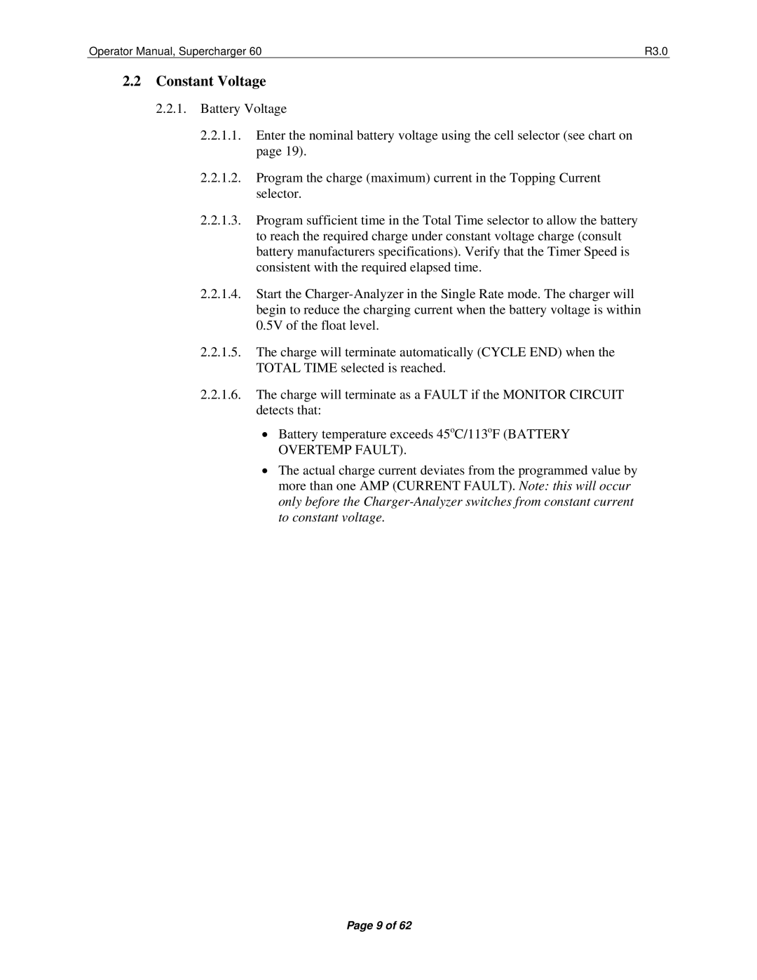 Precision Trading 60 R3.0 operating instructions Constant Voltage 