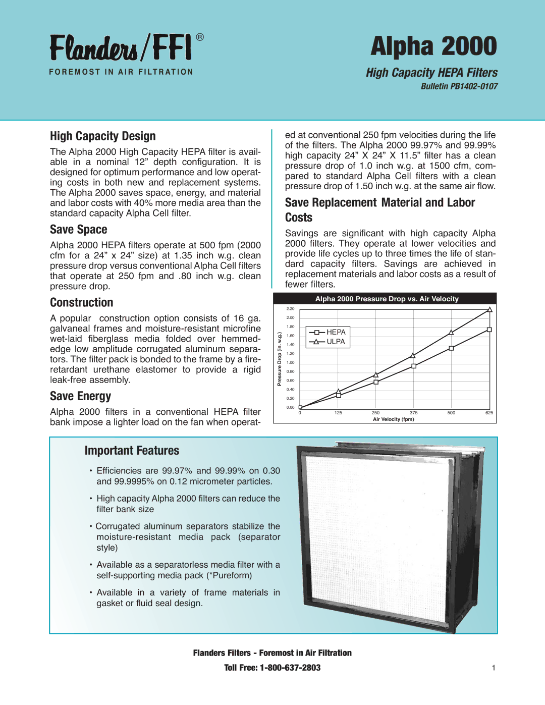 Precisionaire 2000 manual High Capacity Design, Save Space, Construction, Save Energy, Important Features 