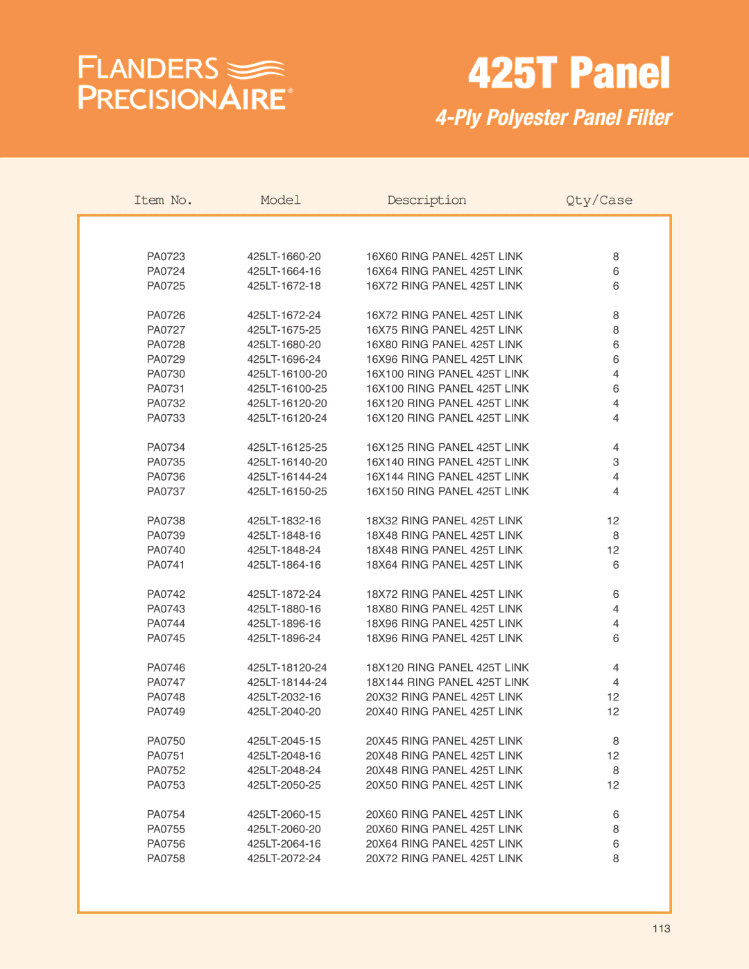 Precisionaire 425T Panel manual 16X60 Ring Panel 425T Link 