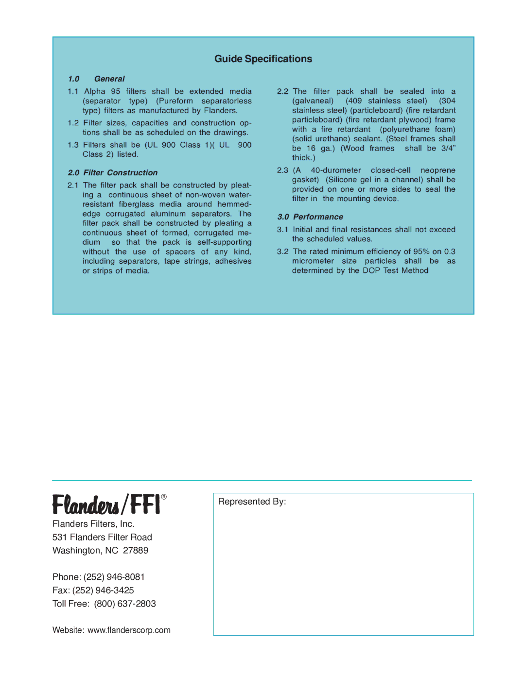 Precisionaire Alpha 95 manual Guide Specifications, General 