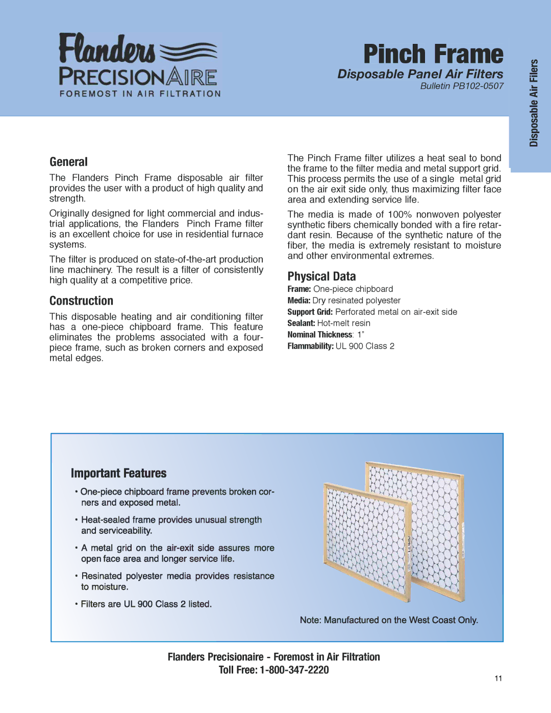 Precisionaire none manual General, Construction, Physical Data 