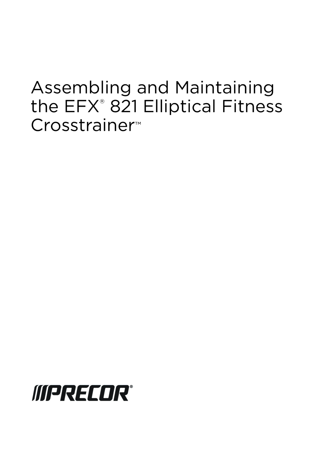 Precor 300753-201 manual 