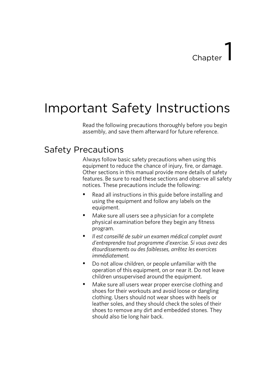 Precor 300753-201 manual Important Safety Instructions 