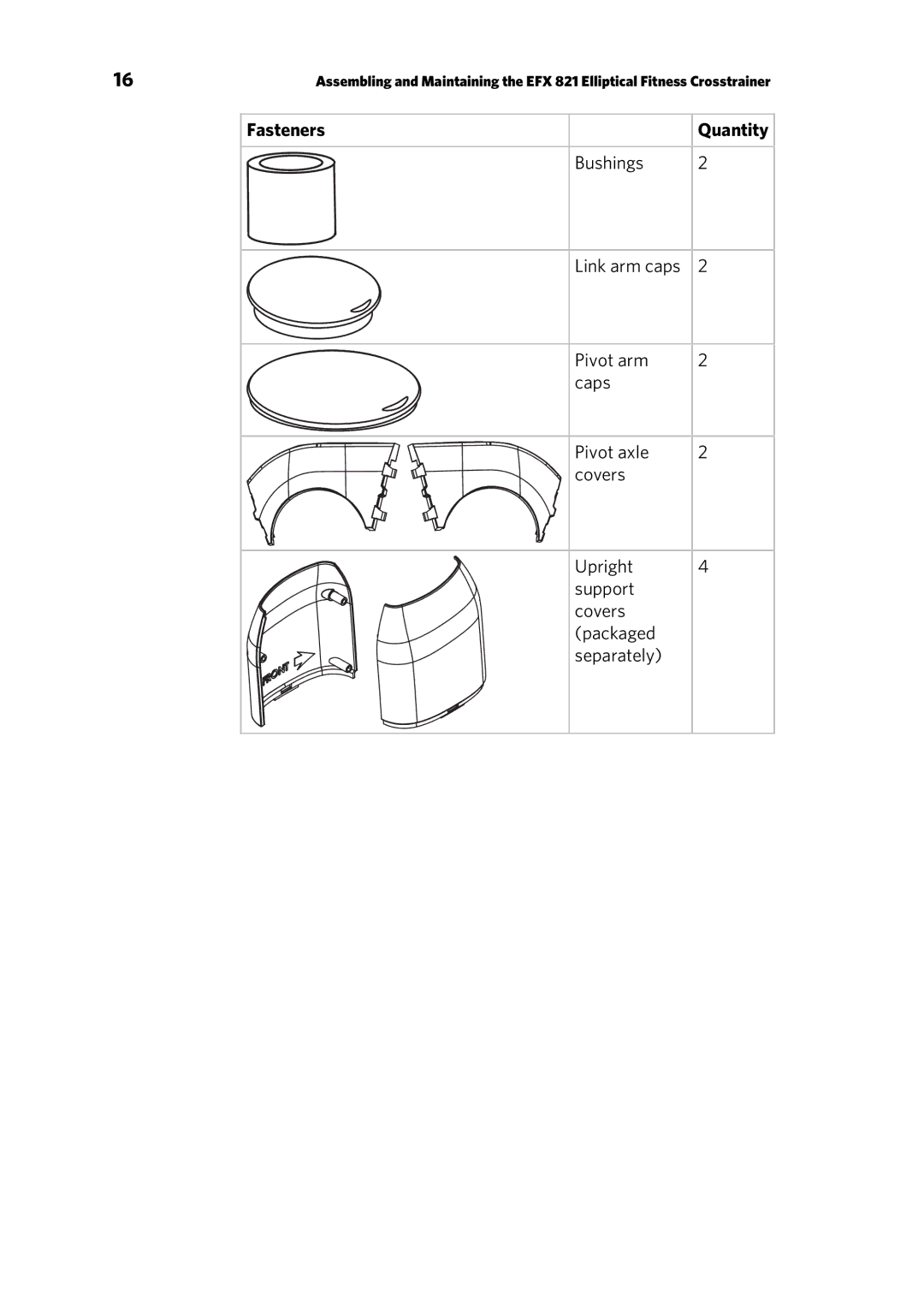 Precor 300753-201 manual Fasteners 