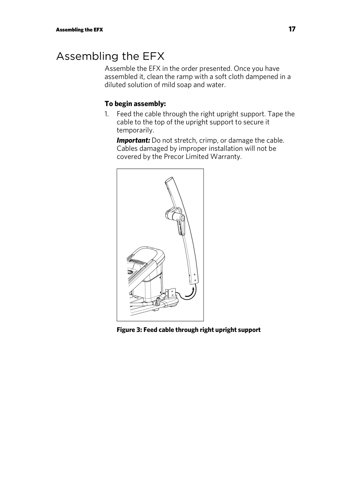 Precor 300753-201 manual Assembling the EFX, To begin assembly 