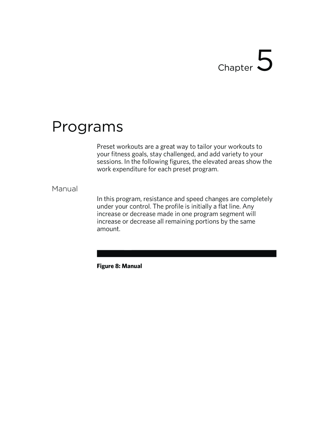 Precor 300753-201 manual Programs, Manual, Chapter 