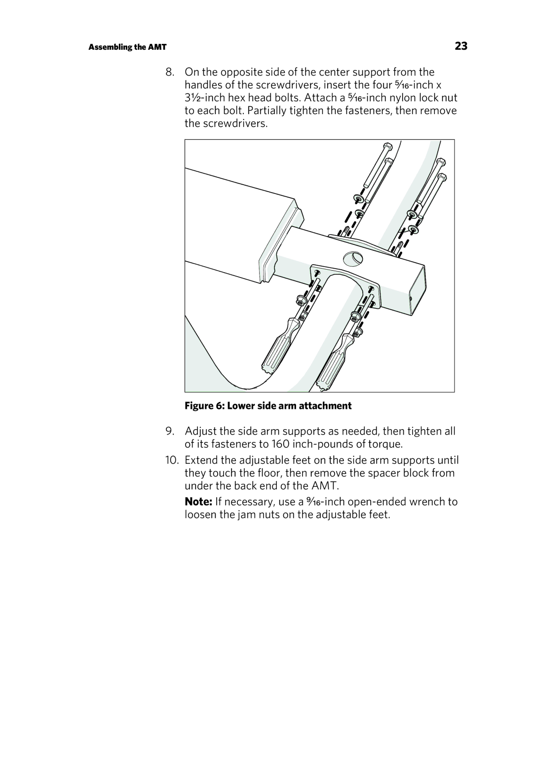 Precor 303135-111 manual Lower side arm attachment 