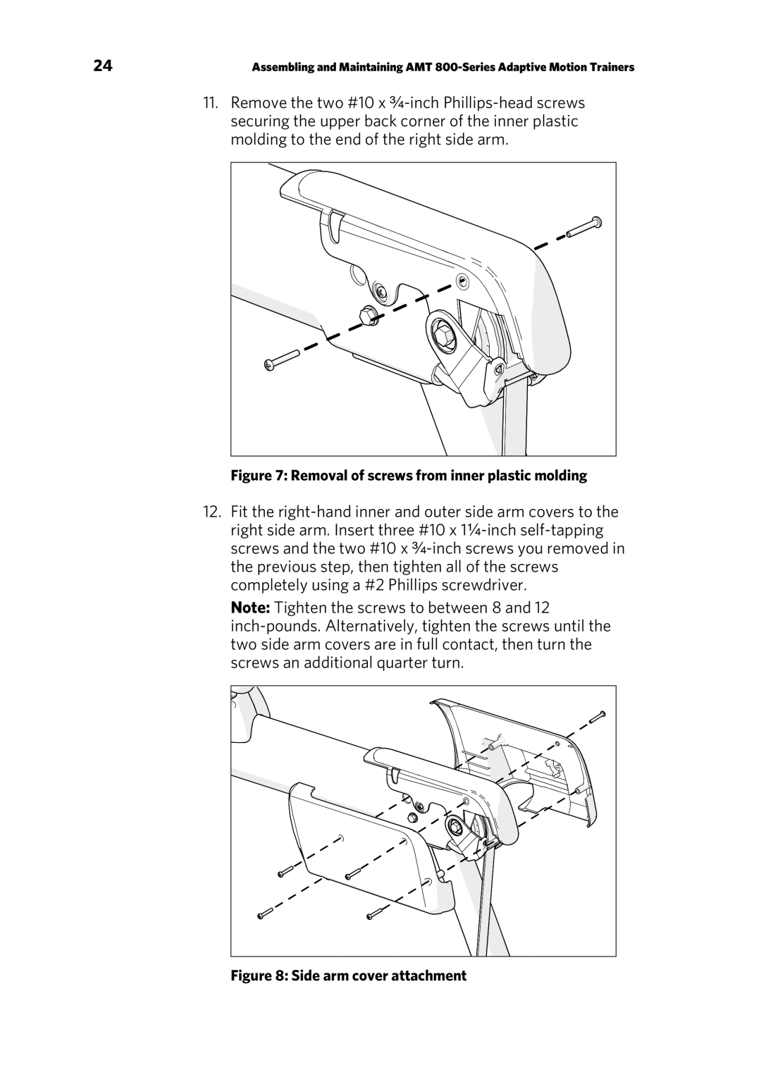 Precor 303135-111 manual Removal of screws from inner plastic molding 