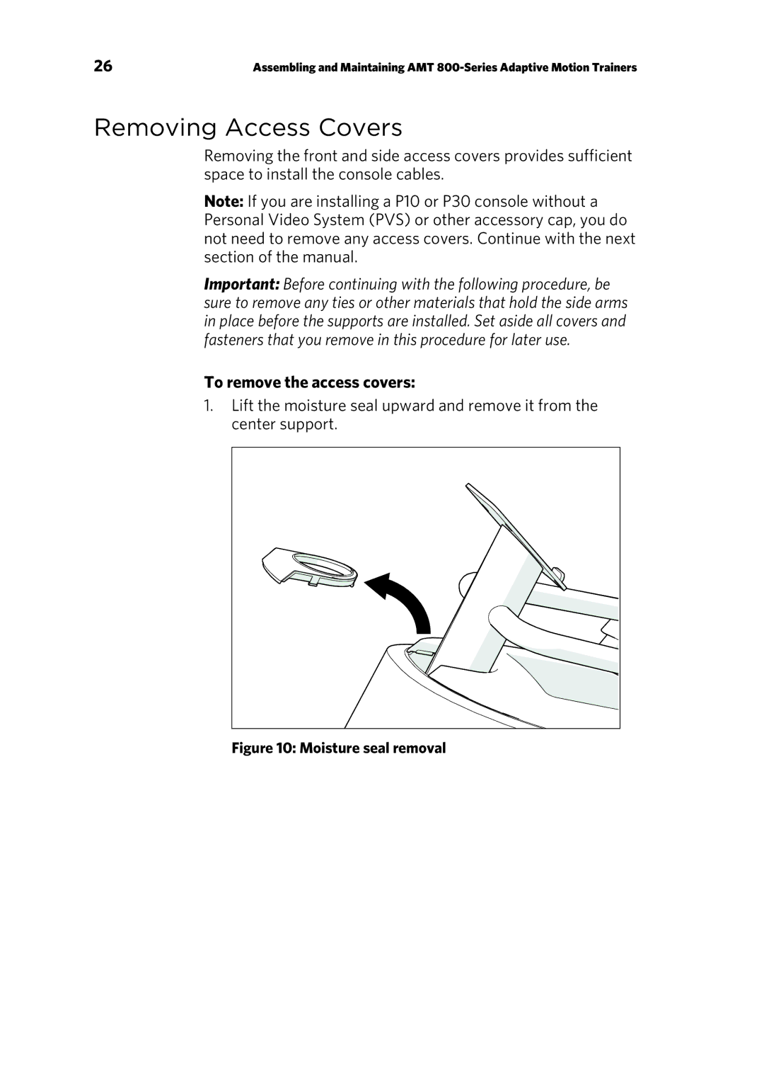 Precor 303135-111 manual Removing Access Covers, To remove the access covers 