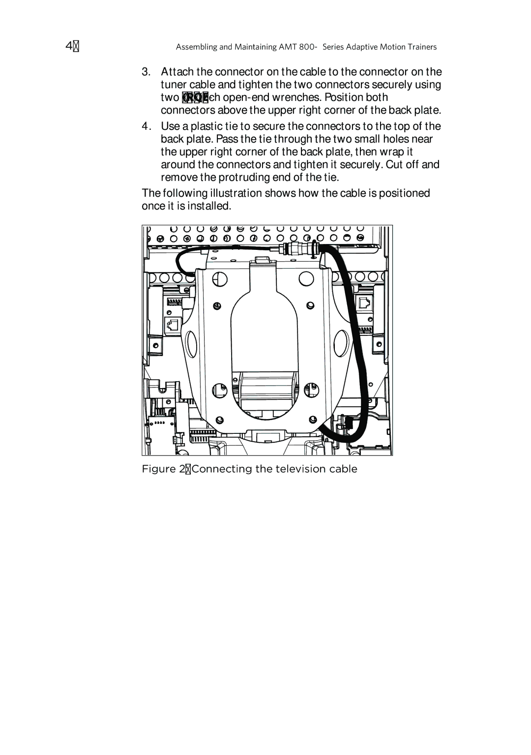 Precor 303135-111 manual Connecting the television cable 