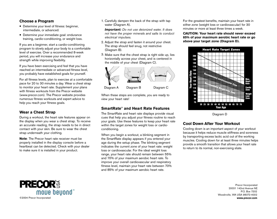 Precor 5.19, 5.17i, 5.21i manual Choose a Program 