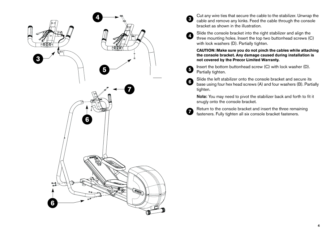 Precor manual EFX5.21/ 5.23 Elliptical Fitness CrossTrainer Assembly Guide 