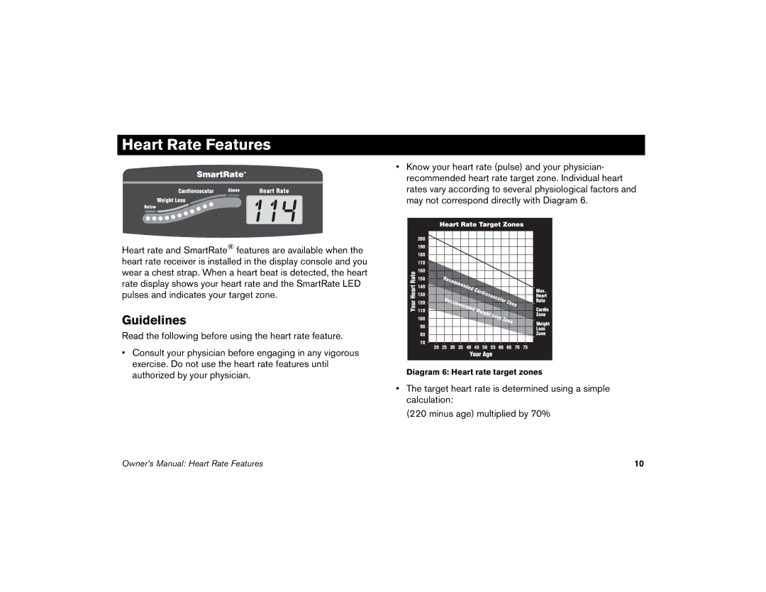 Precor 5.33, 5.23 manual 114, Guidelines 