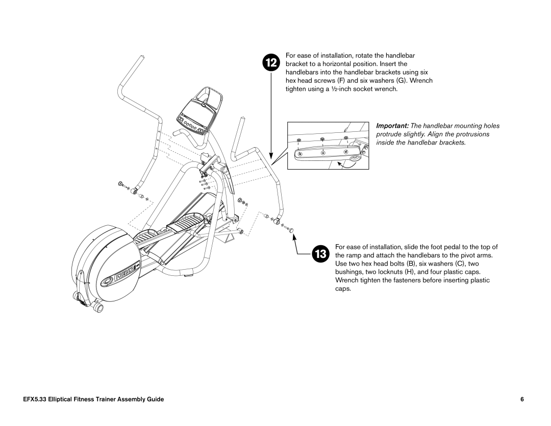 Precor 5.23 manual EFX5.33 Elliptical Fitness Trainer Assembly Guide 