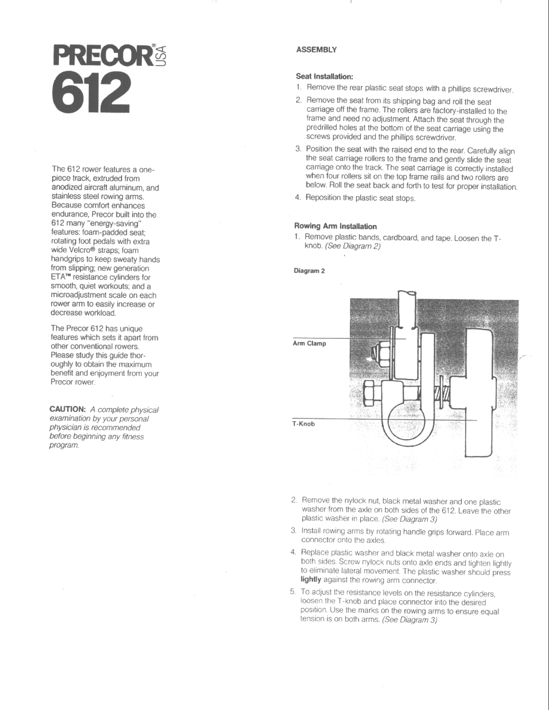 Precor 612 manual 