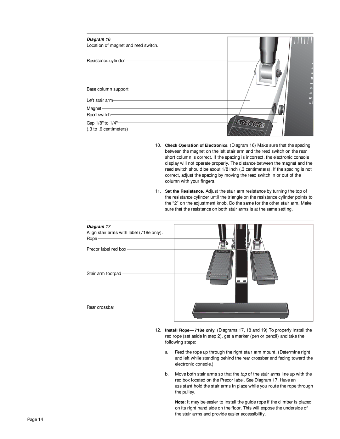 Precor 718e, 723e owner manual Usa 