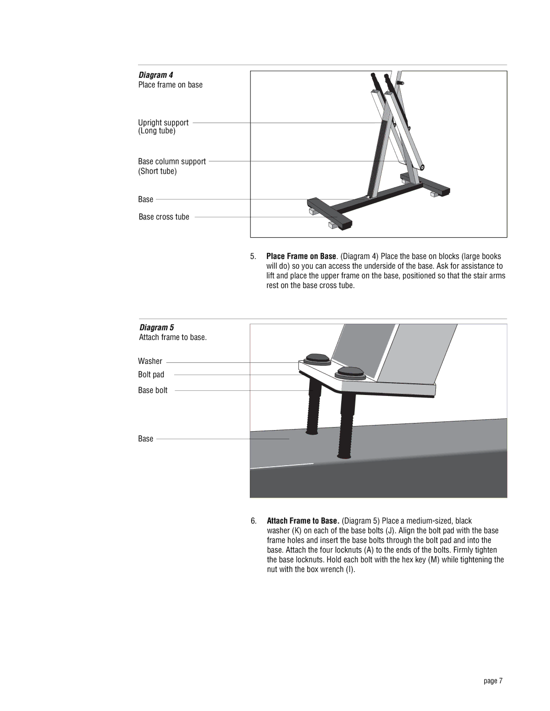 Precor 719e owner manual Base 