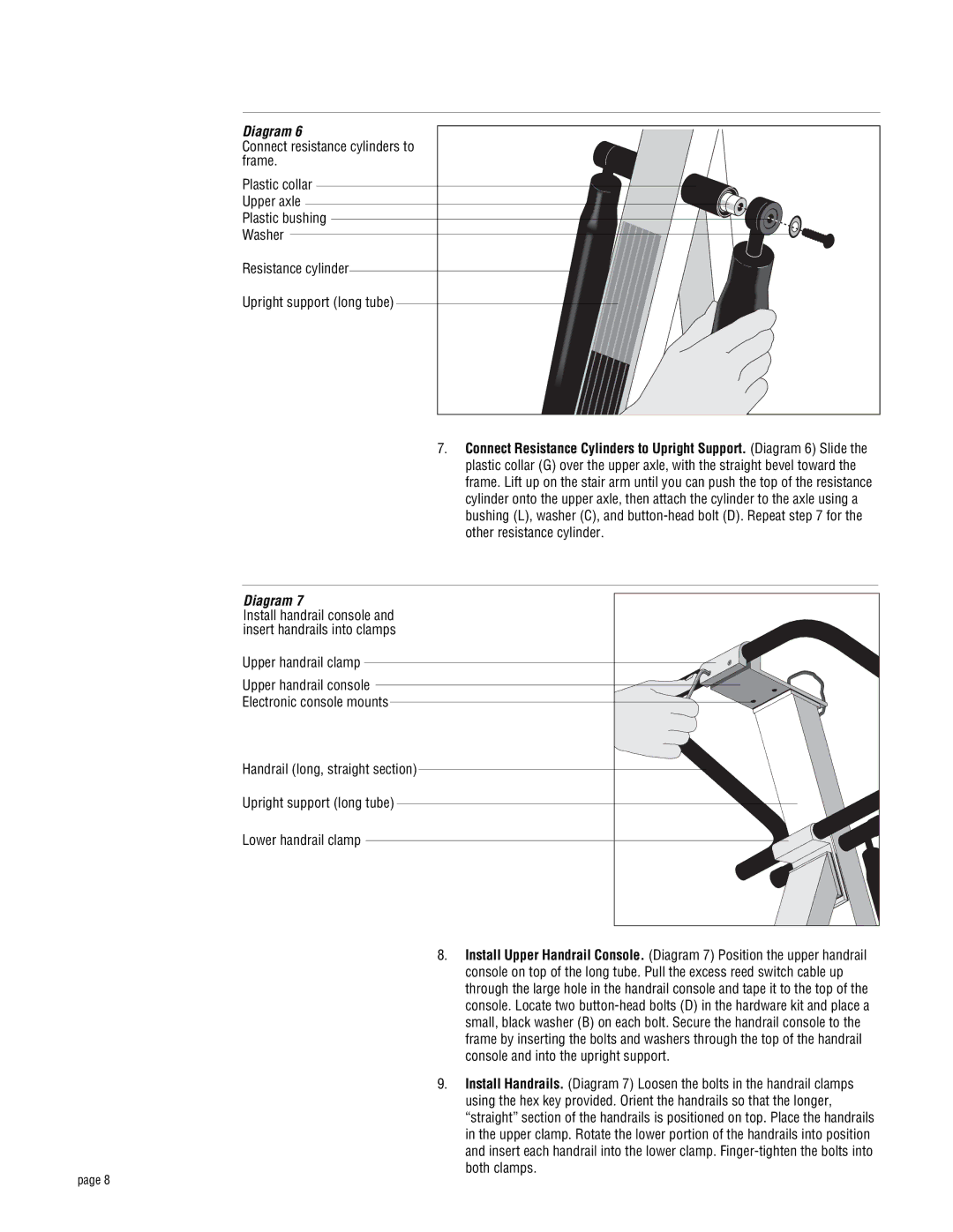 Precor 719e owner manual Frame 