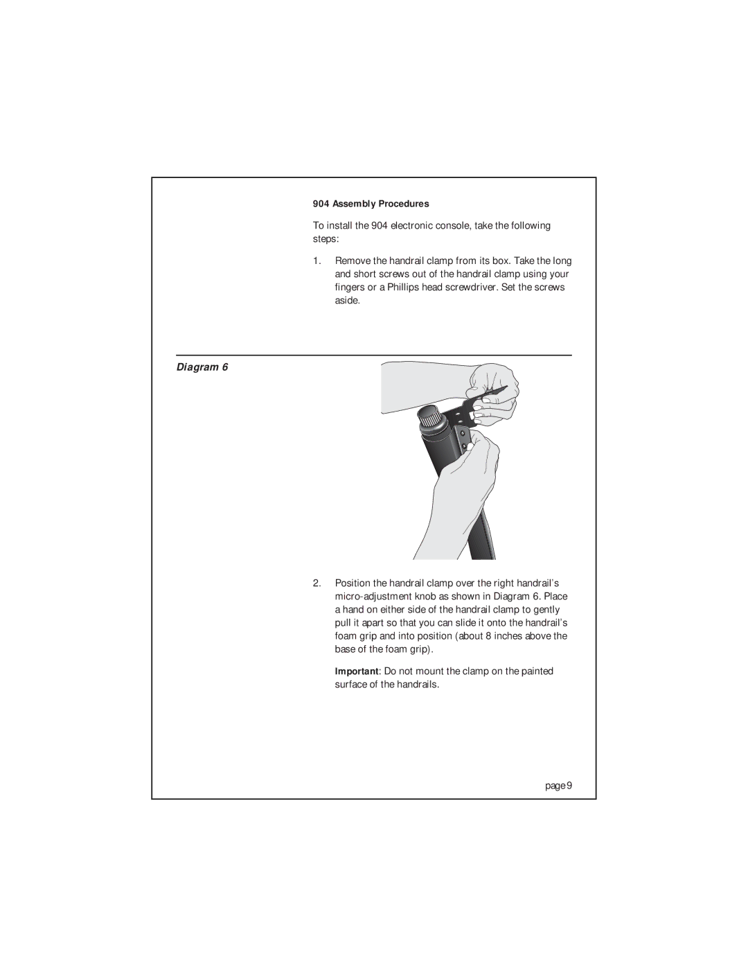 Precor 903 owner manual Assembly Procedures 