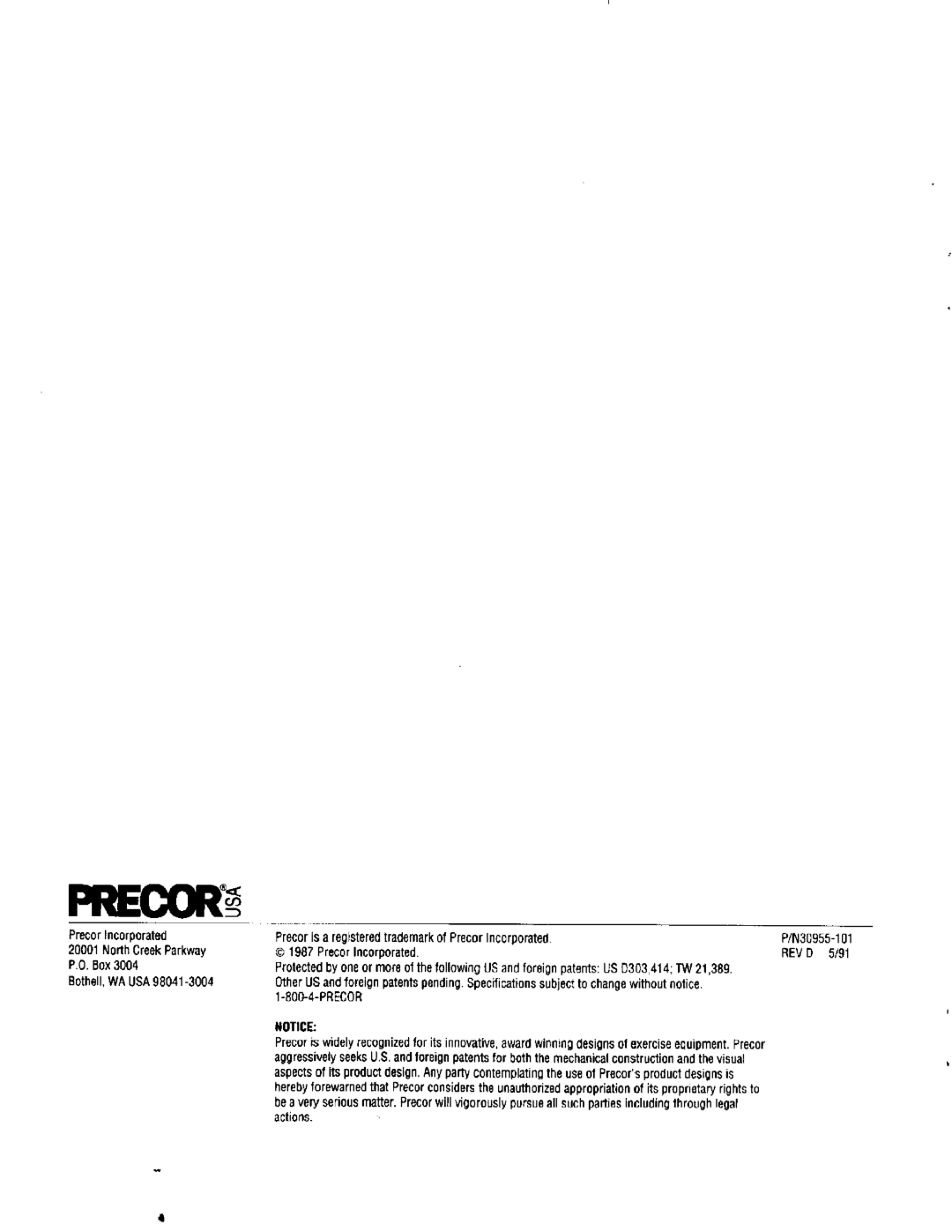 Precor 905e manual 