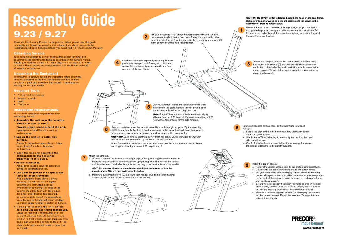 Precor 9.23, 9.27 manual 