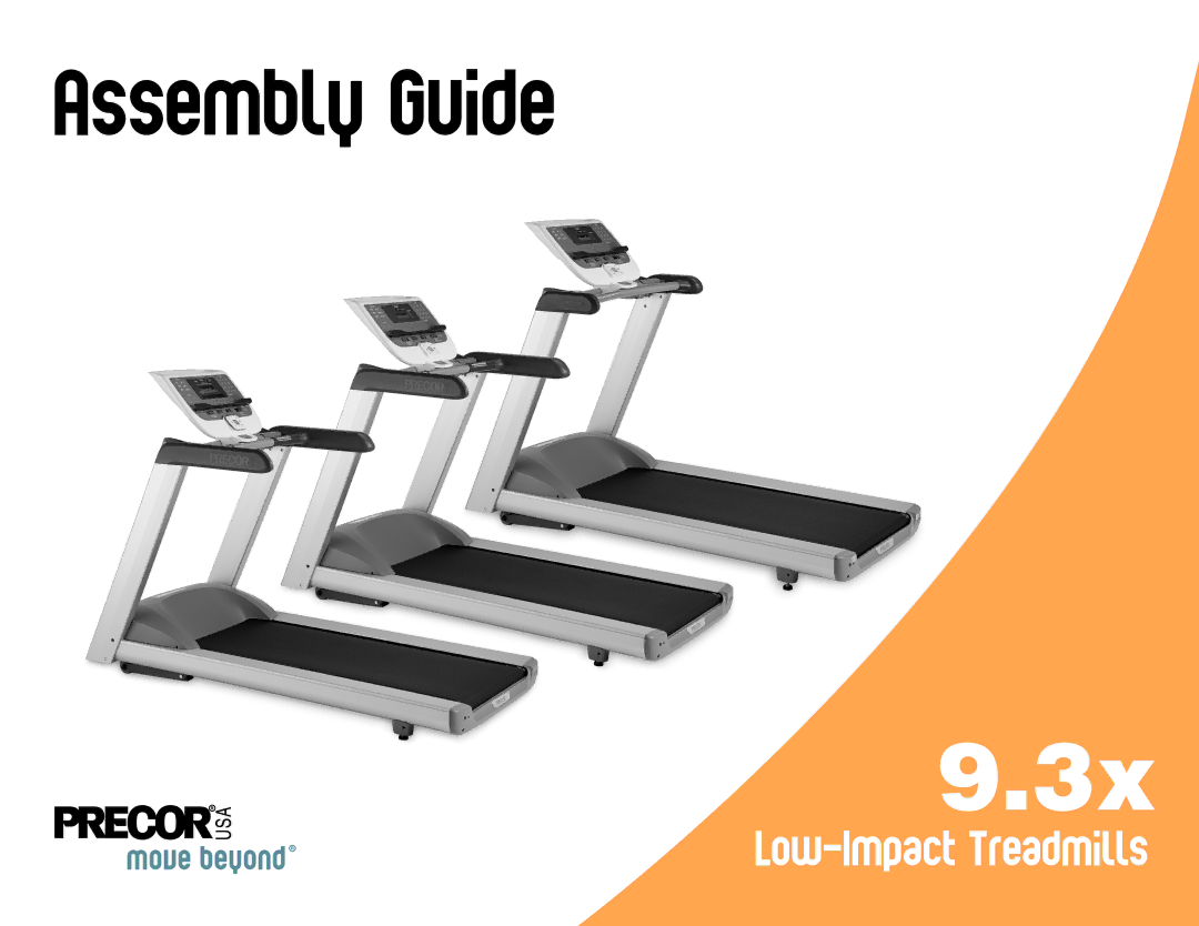 Precor 9.31, 9.33 manual Assembly Guide 