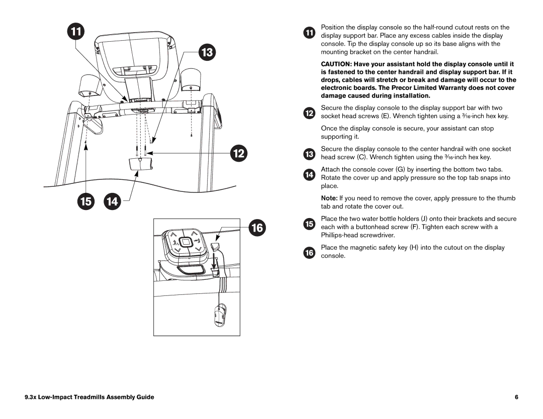 Precor 9.33, 9.31 manual 3x Low-Impact Treadmills Assembly Guide 