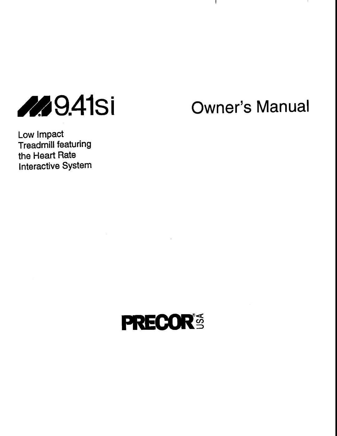 Precor 9.41si manual 