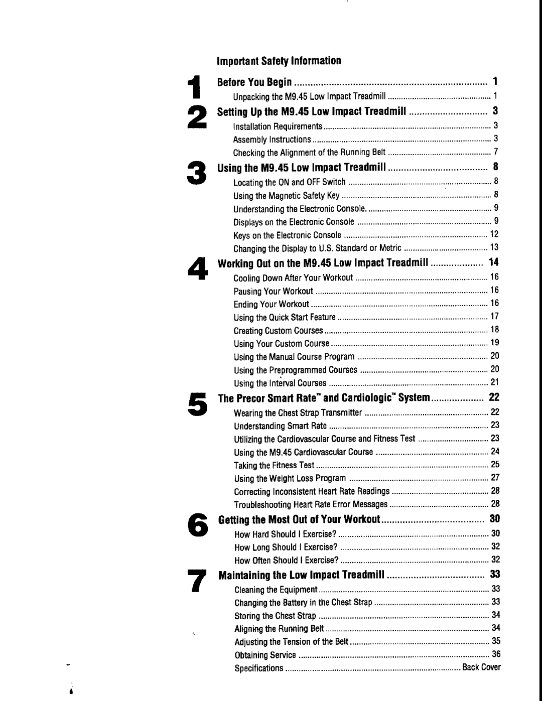 Precor 9.45 manual 