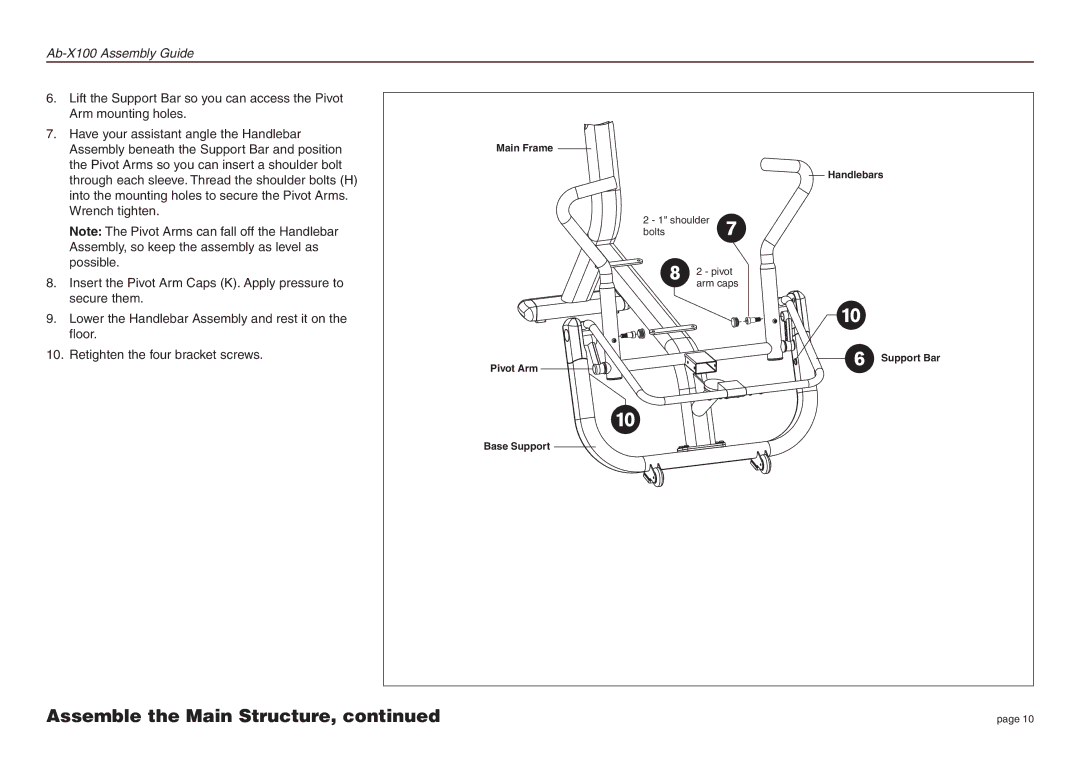 Precor Ab-X100 manual Shoulder 