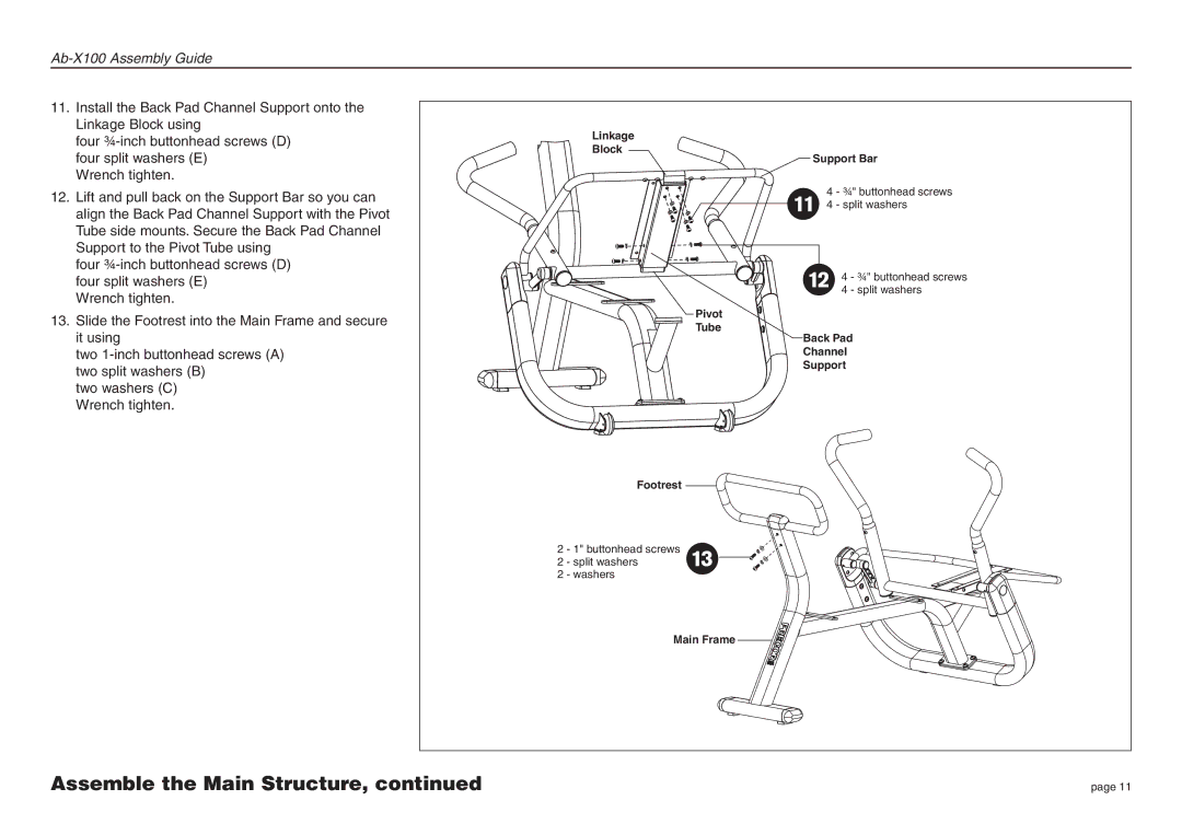 Precor Ab-X100 manual Linkage 