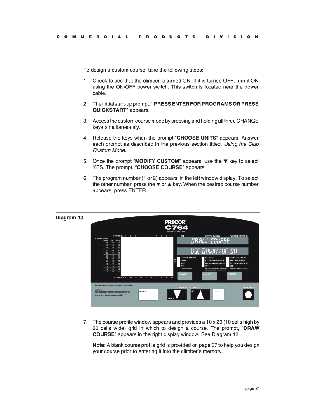 Precor C764 owner manual Diagram 